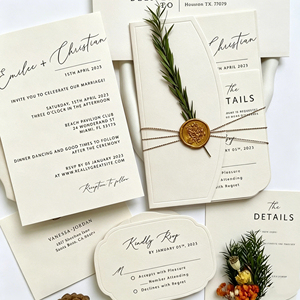 Paquete de Invitaciones de Boda al por Mayor, Juego Completo con Sobres, Tarjetas RSVP, Tarjetas de Itinerario, Sello Dorado, Papel de Tamaño Personalizado, Entrega Rápida de Muestras - Product Image 5