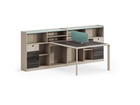 Espace de rangement moderne et attrayant au design unique Cloisons de bureau modulaires Mfc Table du personnel d'ordinateur de bureau