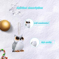 Pendentif en peluche fait main, motif écureuil, hérisson, faon, hibou, mignon, pour décoration de Noël et cadeau
