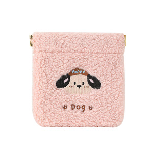 Bolsa de almacenamiento de felpa con estampado de dibujos animados, cierre magnético, bolsa portátil para maquillaje y lápiz labial, forma cuadrada Vertical - Product Image 5