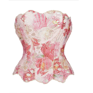 Costume da donna nero corsetto con corsetto reggiseno stringato in pizzo con corsetto Sexy <span class=keywords><strong>senza</strong></span> <span class=keywords><strong>spalline</strong></span> <span class=keywords><strong>Bustier</strong></span> Top - Product Image 5
