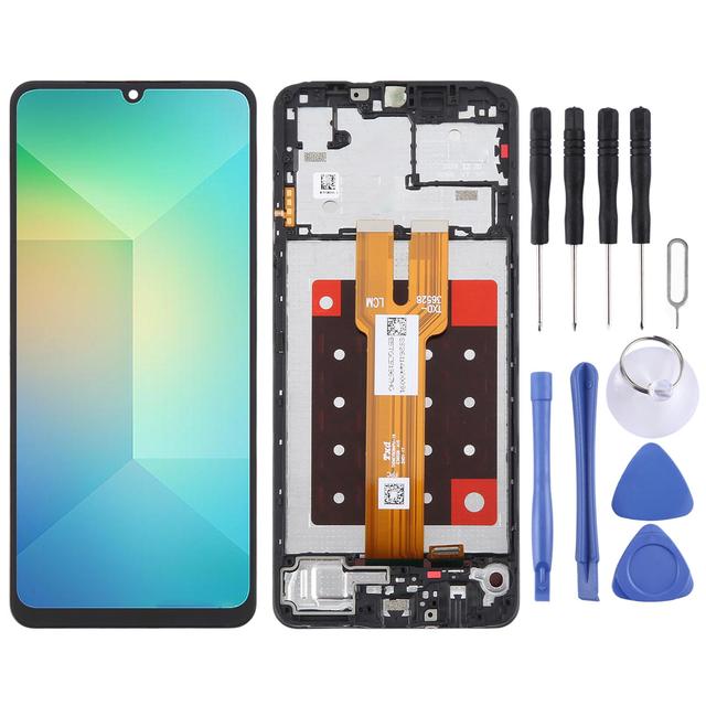 Replacement LCD Screen for Samsung Galaxy A06 5G LCD Screen Digitizer Full Assembly with Frame Phone Repair Parts Set