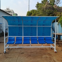 Banc de football VIP portable et mobile Sièges de stade de football pour joueurs de football Sièges de banc substituts Abris d'équipe Stands Chaise