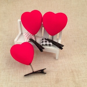 Valentine's Day Hair Accessories Red Velvet Heart Hair <b>Clips</b> Shaking Plush Toy with <b>Spring</b> Hairpin Perfect Gift Idea - Product Image 5