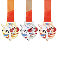 Médailles de récompense en métal de 7,5 cm, souvenirs, cadeaux, couleurs personnalisées, électroplaquage, médaille de taekwondo pour les champions sportifs