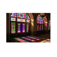 Vitrail religieux architectural peint à la main pour église, chapelle, mosquée