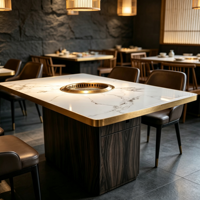 Table de barbecue commerciale Jilu Factory résistante à la chaleur, sans fumée, auto-purifiante, avec échappement inférieur pour la décoration de restaurant