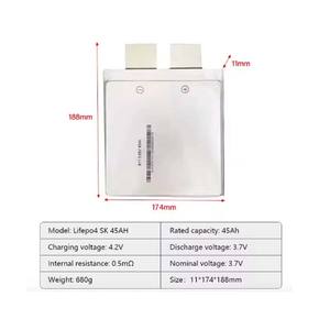 充電式<span class=keywords><strong>3.7V</strong></span>リチウムイオンポリマーリポバッテリー<span class=keywords><strong>10AH</strong></span>〜73AH容量LiNMCポーチセル43Ah - Product Image 1