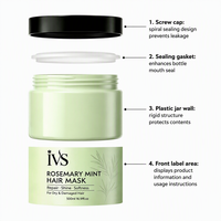 Masker Rambut Rosemary Mint Penguat dengan Biotin, Menutrisi Mendalam untuk Rambut Rusak dan Mengembang, Perawatan Ajaib Masker Rambut Rosemary