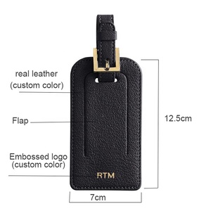 Custom Soft Faux Leather Name Luggage Tags Environmental Baggage Tag with Buckle - Product Image 2