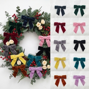 Lazo de Terciopelo Personalizado de Fábrica con Cierre de Alambre <span class=keywords><strong>para</strong></span> Decoración de Árboles de Navidad, Botellas, Cestas, Bolsas, Envoltura de Regalos y Embalaje - Product Image 2