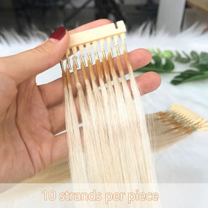 Extensiones <span class=keywords><strong>de</strong></span> Cabello Natural 6D, Cabello <span class=keywords><strong>Humano</strong></span> 100% Virgen Rubio Remy - Product Image 3