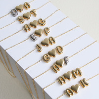 Laiton plaqué or 18 carats mode initiale bricolage brillant lettre breloques pendentif collier pour les femmes