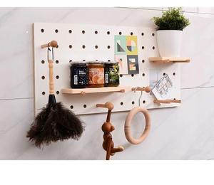 Nordic Hanging Solid Wood <strong>Peg</strong> Board Display Stand Kitchen Bar Bedroom Living Room Decorative Wall Mounted <strong>Pegboard</strong> - Product Image 3