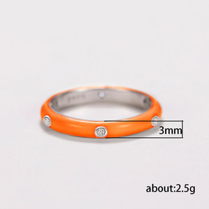 Rainbow Color Enamel Design Ring Minimal Style Finger Ring for Women - Product Image 5