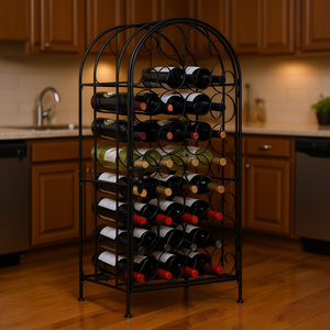 Mueble para Botellas de Vino, Diseño Vintage de Metal y Hierro, Capacidad para 18 Botellas, para Uso en Casa, Bar o Fiestas - Product Image 2