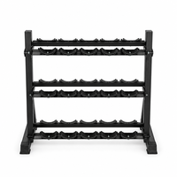 Support pliable en métal pour haltères, cadre en acier pour usage domestique, grand support de rangement multifonctionnel pour haltères et kettlebells, trois niveaux