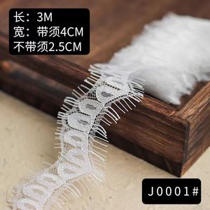 Nastro in Pizzo di Lusso Francese Bianco Traforato in <span class=keywords><strong>Tulle</strong></span> di <span class=keywords><strong>Nylon</strong></span> con Doppie Ciglia per Abiti da Bambina - Product Image 6