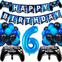 6 à 15 ans bleu jeu thème fête d'anniversaire décoration enfants anniversaire ensemble ballon scène décoration