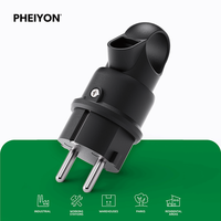 Connecteur mâle Schuko PHEIYON 90 degrés IP44 pour câble 3G1.5mm² avec conception de câblage terminal pour applications extérieures