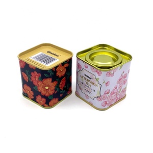 Nhỏ Dễ Dàng Mở <span class=keywords><strong>Tin</strong></span> Nắp Của Quảng Trường Kim Loại Thơm Trà Thiếc Có Thể - Product Image 4