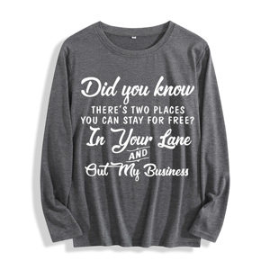 ผ้าฝ้าย100% "คุณรู้สถานที่ฟรีสองแห่งในช่องทางของคุณออกจากกราฟิกธุรกิจของฉัน" เสื้อยืดแขนยาวหลายสี - Product Image 2