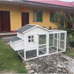 SDC017 Wooden Chicken Coop with Ramp Waterproof Roof Print Pattern <b>Pet</b> House for Sale - Product Image 3