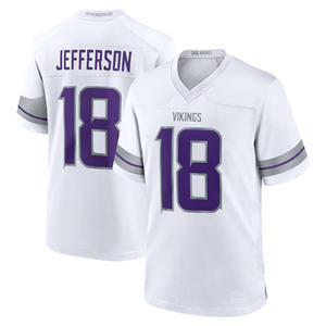 Nuova Stagione Minnesota City 9 all'Ingrosso # J.J. McCarthy 18 # Justin Jefferson 22 #   Maglie da Football Americano Smith di Alta Qualità con Cuciture - Product Image 3
