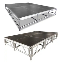 Suministro directo de fábrica Plataforma de escenario de aleación de aluminio de piso de escenario portátil de 4 pies de alta calidad con Material de hierro plegable China