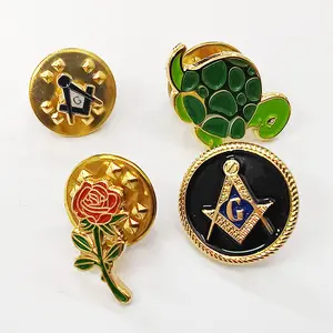 Masonic Style Metal Custom Stamping Die Printed Badge Lapel Pin Flag Enamel Pins
