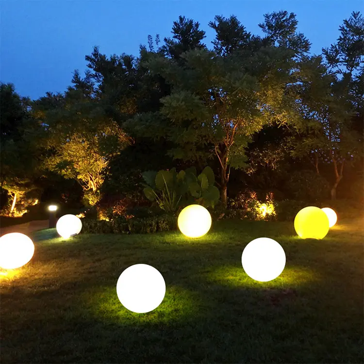 LED topu yuvarlak büyük boy açık bahçe plastik havuz yüzer top lamba bahçe ışıkları LED güneş topu taş lamba güneş ışıkları açık