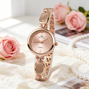Montres à quartz de luxe pour femmes W154 Goldie, style chinois simple, bracelet en alliage, cadran en verre, boîtier épais, montres pour femmes - Product Image 5