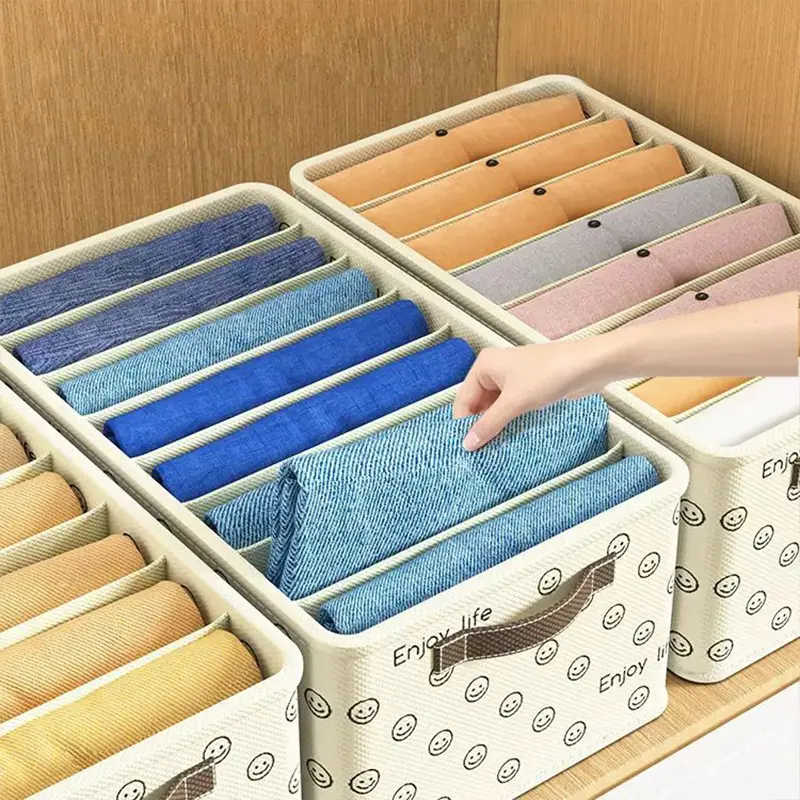 Caixa de armazenamento de roupas de tecido com alça, caixa dobrável de tecido pp com gaveta para guarda-roupa e moletom
