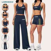 Ensemble de yoga LORISOW Capri pour femmes, leggings et soutien-gorge de sport contrastés, 6 pièces, tenues de sport pour la salle de sport, longueur intégrale, sports de plein air, fitness