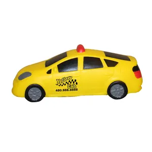 Coloré Mini PU mousse jouet Taxi produit personnalisé cadeaux promotionnels mignon modèle de voiture véhicule décoration soulagement du Stress