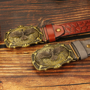<span class=keywords><strong>Ceinture</strong></span> décontractée imprimée en alliage de style <span class=keywords><strong>western</strong></span> cowboy avec <span class=keywords><strong>boucle</strong></span> en forme d'aigle, tendance rétro, pour jeans en denim - Product Image 4