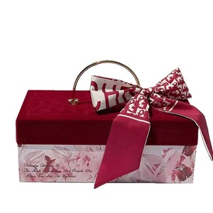 Nueva <span class=keywords><strong>Caja</strong></span> de Regalo Portátil Rectangular de Metal con Diseño de Terciopelo Gris Francés, <span class=keywords><strong>Caja</strong></span> de Regalo para Dulces al por Mayor - Product Image 5