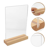 Cartes de table rectangulaires en acrylique transparentes et épaisses pour affichage de menus de restaurant, étiquettes de prix et étiquettes alimentaires, supports de signalisation réutilisables