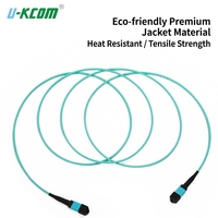 Kabel Patch Fiber Optik Multimode OM3 12 Core 10G MPO Male ke MPO Female Kelas Carrier Harga Pabrik, Jaket LSZH, Dapat Disesuaikan