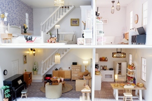 Mini Casa de Campo victoriana Jr. Kit de casa de muñecas de madera Diy Kit de casa de muñecas muebles en <span class=keywords><strong>miniatura</strong></span> personalizados - Product Image 4