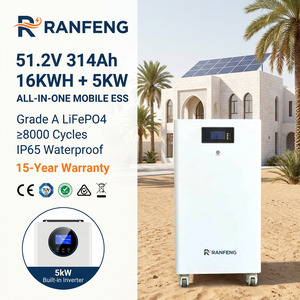 ขายส่ง 16kWh 51.2V 314Ah 5kW ระบบไฮบริดคลื่นไซน์บริสุทธิ์แบบออลอินวันติดผนังสำหรับเก็บพลังงานภายในบ้าน OEM - Product Image 3