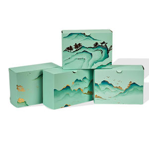 Caja de regalo de cartón de papel de comida congelada ecológica personalizada de China, papel de aluminio dorado impreso, envío gratis, caja de embalaje Skincard - Product Image 1