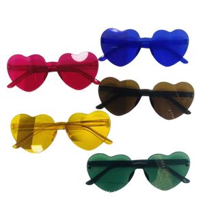 Gafas de Sol sin Montura con Forma de Corazón, Accesorios para Fiestas, Gafas de Sol sin Marco con Logotipo, Gafas de Sol para Pub, Club, Bar - Product Image 1