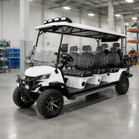 Voiturette de golf électrique 8 places à batterie lithium, facile à utiliser, avec tableau de bord numérique intelligent, vitesse 50-70 km/h, vente en gros
