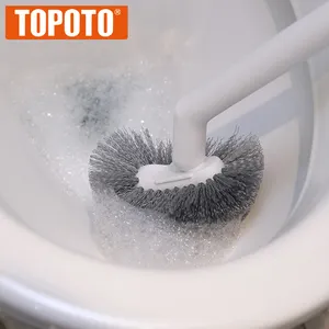 TOPOTO Wholesale Toilet Cleaning Brush S Type Long Handle Stiff Bristle Toilet Brush For Sale