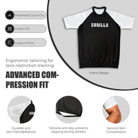 Großhandel Hochwertige Sublimierte MMA Rash Guard Langarm-Kompressionsshirt für Männer UFC Kampf-Oberteil