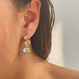 Geometric <b>Stud</b> <b>Earrings</b> With Zircon Stainless Steel For Women Everyday Wear - Product Image 3