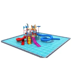 wholesale Large Fiberglass Playground aqua Water Park plastic Slides park splash water play equipment