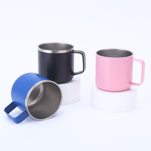 Mug isotherme en acier inoxydable 9 cm bleu avec poignée pour usage au bureau - Product Image 2
