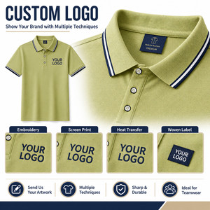 Custom Logo 100% Polyester Ice Silk Breathable Quick Dry Tipped Collar Short Sleeve Unisex Polo Shirt Business Team Uniform - Product Image 2
